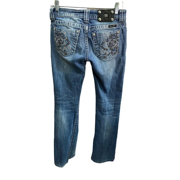 Miss Me 26 JP6120B Embroidered Embellished Rhinestone Jeans Bling Rodeo Cowgirl - Picture 2 of 12